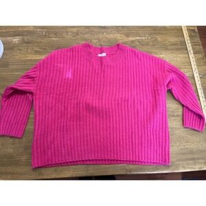 Chicsoul.com Sweater, Women's Size 1X, Pink, Pullover, Crewneck, Ribbed